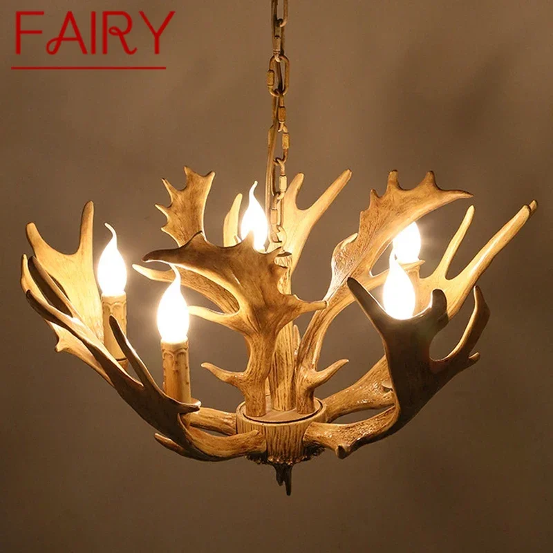 FAIRY American Deer Antler Chandelier Retro Creative Restaurant Clothing StoreLiving Room Wooden House Homestay Pendant light
FAIRY American Deer Antler Chandelier Retro Creative Restaurant Clothing StoreLiving Room Wooden House Homestay Pendant light
