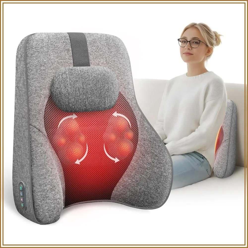 Lumbar Support Pillow for Office Chair with 4 Shiatsu Massage Heads & Heat, Memory Foam Back Support for Computer Gaming Chair
Lumbar Support Pillow for Office Chair with 4 Shiatsu Massage Heads & Heat, Memory Foam Back Support for Computer Gaming Chair