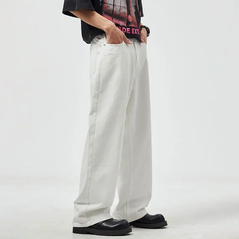 Denim Pant Men Long Jeans Wide Leg Pants Straight Trousers Solid Loose Casual Regular High Waist Button Zipper Splice Autumn
Denim Pant Men Long Jeans Wide Leg Pants Straight Trousers Solid Loose Casual Regular High Waist Button Zipper Splice Autumn