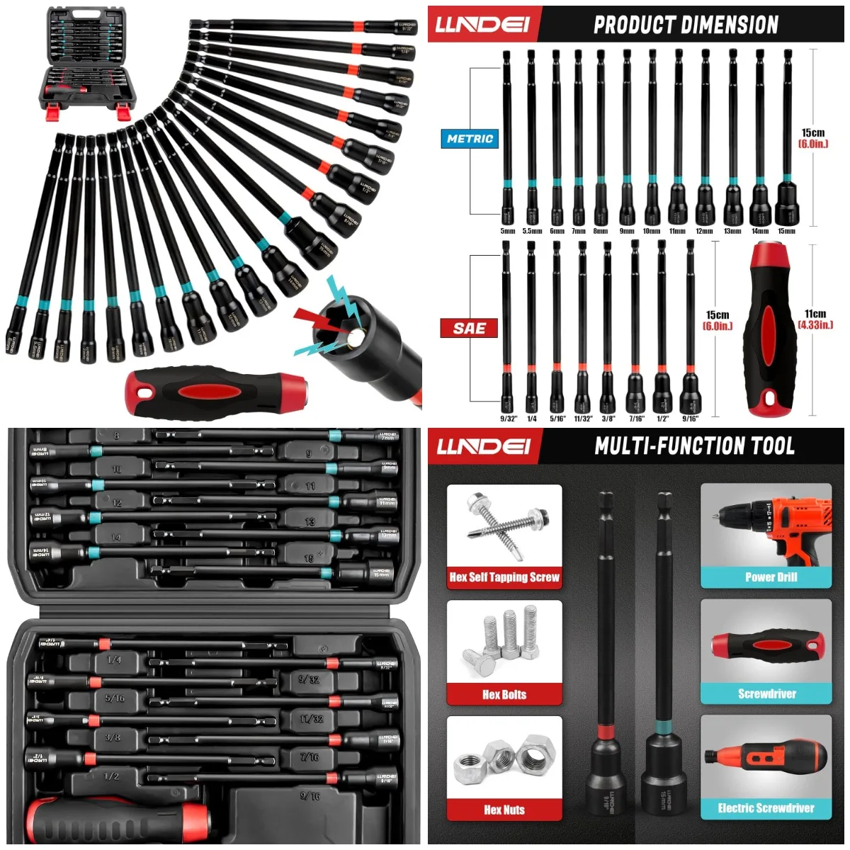 Набор магнитных отверток из 21 предметов SAE и метрическая с нескользящей ручкой — магнитная розетка Cr-V для плотных помещений
Набор магнитных отверток из 21 предметов SAE и метрическая с нескользящей ручкой — магнитная розетка Cr-V для плотных помещений