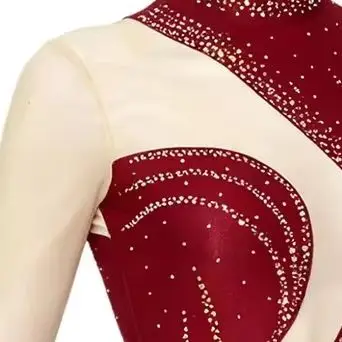 Womens Figure Skating Rhinestones Bodysuit Dress Gymnastics Latin Dance Sheer Mesh Long Sleeve Mock Neck Irregular Hem Dress
Womens Figure Skating Rhinestones Bodysuit Dress Gymnastics Latin Dance Sheer Mesh Long Sleeve Mock Neck Irregular Hem Dress