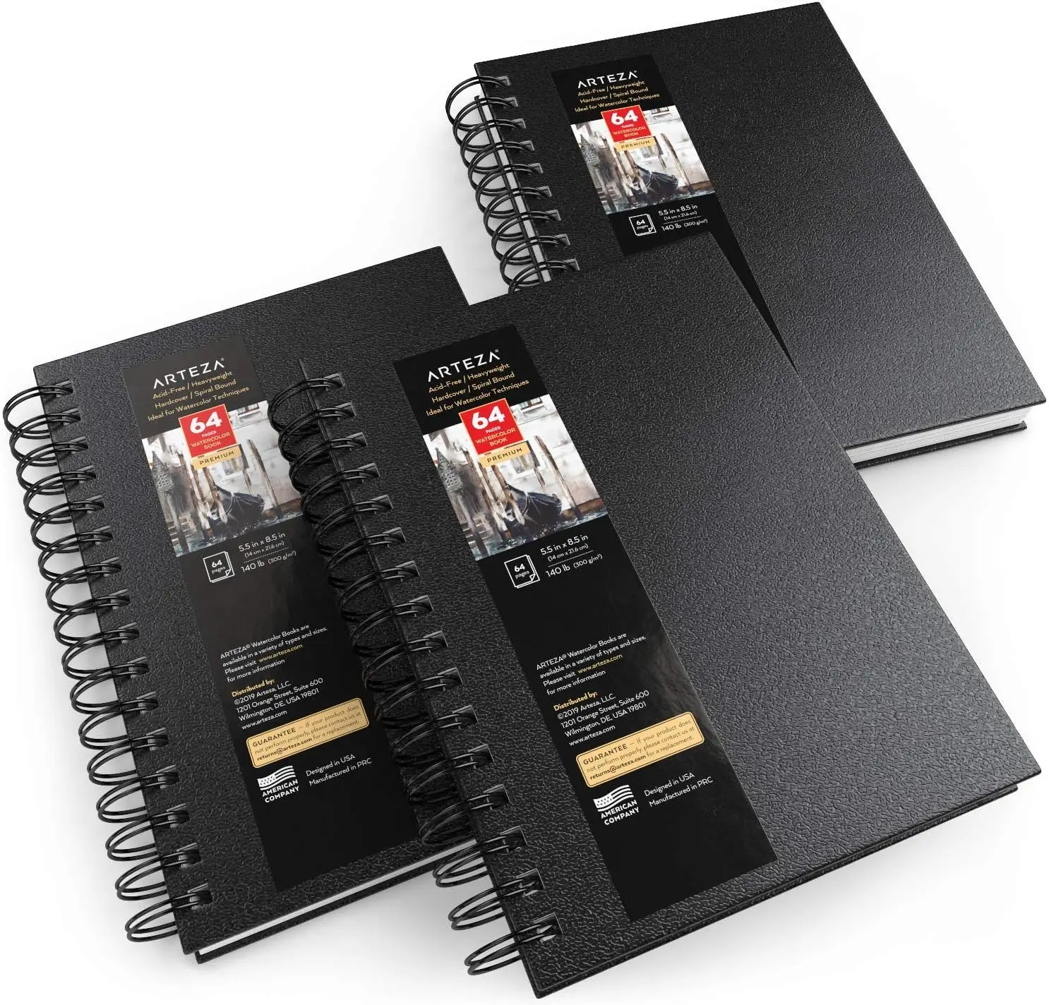 Watercolor Sketchbook Set, 3-Pack, 64 Pages Each, 5.5x8.5 Inches, 140lb Premium Paper, Spiral Bound Hardcover for Artists
Watercolor Sketchbook Set, 3-Pack, 64 Pages Each, 5.5x8.5 Inches, 140lb Premium Paper, Spiral Bound Hardcover for Artists