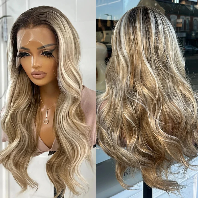 Synthetic Blend Human Hair Wig DArk Ash Gold Blonde Lace Front Wig Long 13x4 Glueless Pre Plucked Hairline Cosplay Futura Fibre
Synthetic Blend Human Hair Wig DArk Ash Gold Blonde Lace Front Wig Long 13x4 Glueless Pre Plucked Hairline Cosplay Futura Fibre