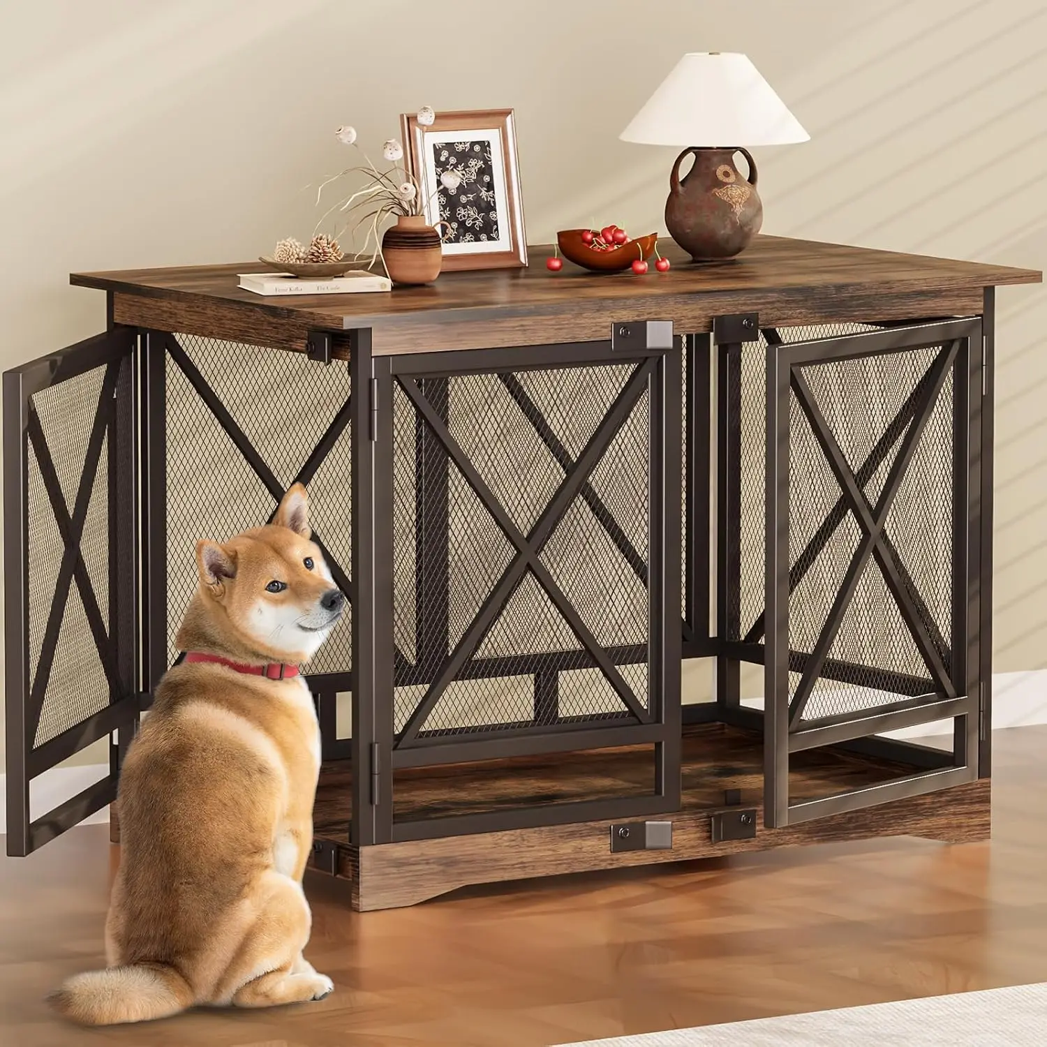 COZPAW Large Dog Crate Furniture - 48 inch Heavy Duty Dog Kennel Indoor for XLarge Breed with Double Doors Wooden Cage XL Modern
COZPAW Large Dog Crate Furniture - 48 inch Heavy Duty Dog Kennel Indoor for XLarge Breed with Double Doors Wooden Cage XL Modern