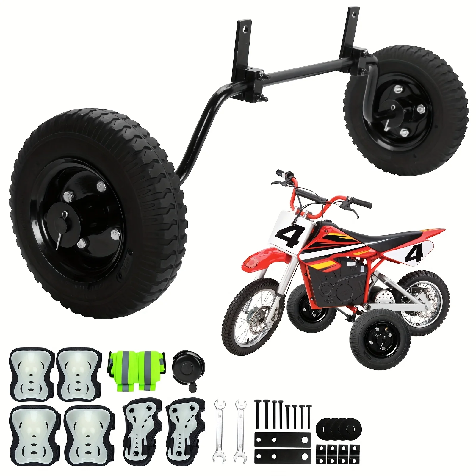 Dirt Bike Training Off-Road Training Wheels for Dirt Bikes, Ultimate Stability, Fits for Razor MX500 MX125 MX400 MX350 MX650 SX500 & FRP GMB100 And More Dirt Bikes Or Mini Bikes with 5.9" - 10" Distance from The Pedal to The Ground
Dirt Bike Training Off-Road Training Wheels for Dirt Bikes, Ultimate Stability, Fits for Razor MX500 MX125 MX400 MX350 MX650 SX500 & FRP GMB100 And More Dirt Bikes Or Mini Bikes with 5.9" - 10" Distance from The Pedal to The Ground