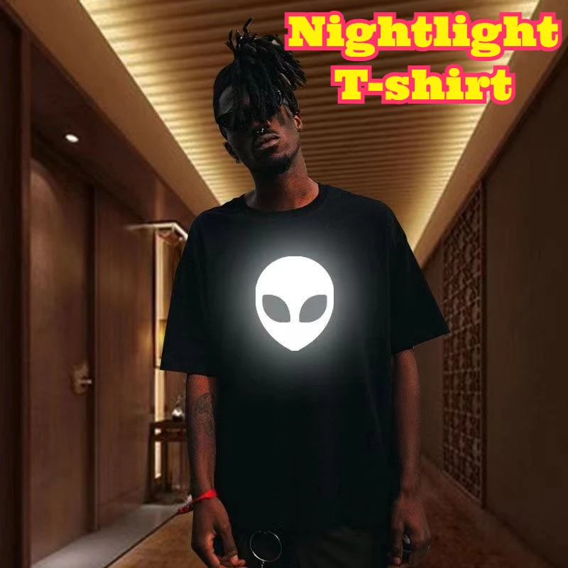 Pure Cotton Reverse Luminous Shirt Alien Print Short Sleeve Streetwear Breathable Soft Casual Summer Daily Trendy Loose Outdoor
Pure Cotton Reverse Luminous Shirt Alien Print Short Sleeve Streetwear Breathable Soft Casual Summer Daily Trendy Loose Outdoor