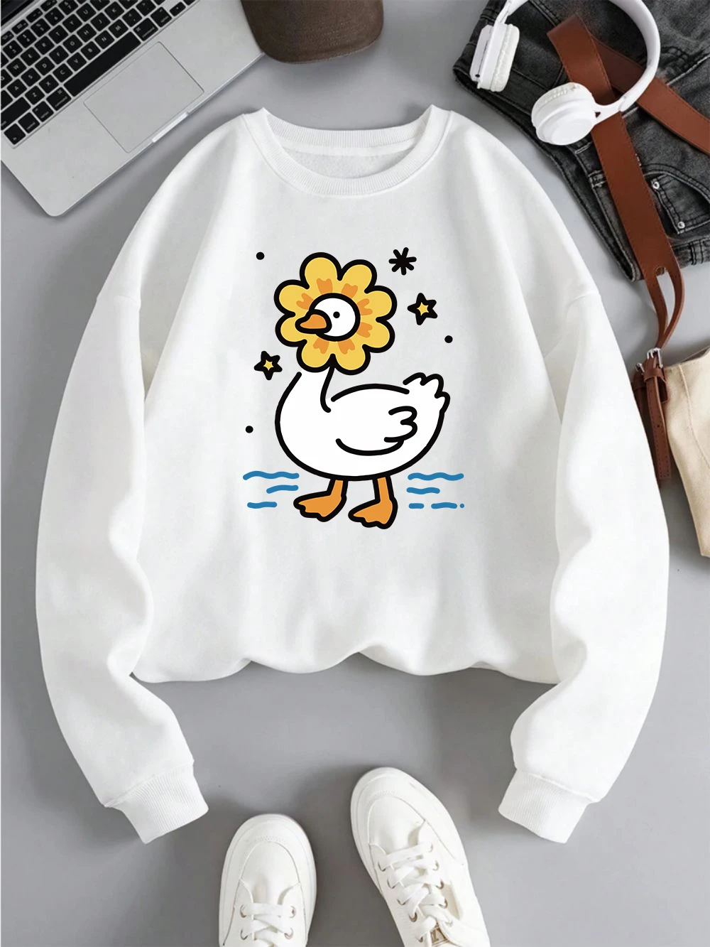 Cute Sunflower Duck Print Hoodie Women's Street Loose Pullover Basic Sports Sweater 2025 Autumn and Winter Warm Women's Clothing
Cute Sunflower Duck Print Hoodie Women's Street Loose Pullover Basic Sports Sweater 2025 Autumn and Winter Warm Women's Clothing