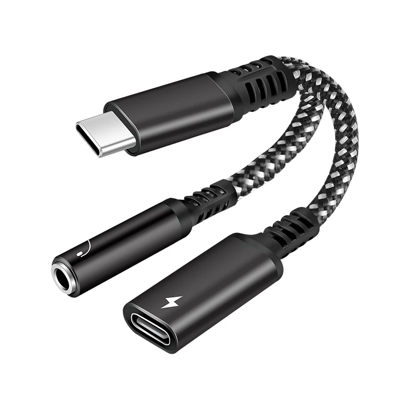 Fast Delivery Braided 2 In 1 Type C To 3.5 Mm Charger Headphone Audio Jack USB C Cable Type-C To 3.5mm Connector Adapter
Fast Delivery Braided 2 In 1 Type C To 3.5 Mm Charger Headphone Audio Jack USB C Cable Type-C To 3.5mm Connector Adapter