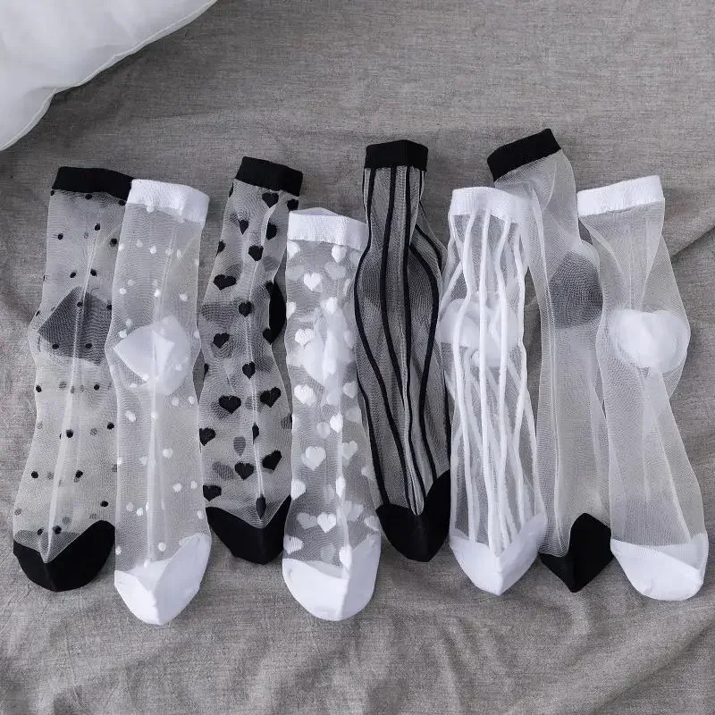 Sexy Lace Women Socks Summer Ultra-thin Transparent Mesh Fishnet Short Socks Harajuku Casual Breathable Black White Crew Socks
Sexy Lace Women Socks Summer Ultra-thin Transparent Mesh Fishnet Short Socks Harajuku Casual Breathable Black White Crew Socks