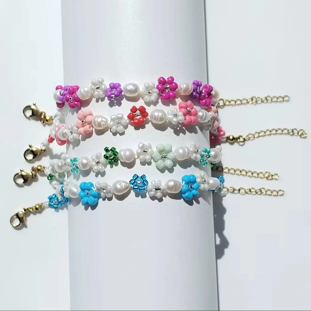 Freshwater pearl flower bracelet Colorful handmade bead pearl bracelet Birthday gift for girlfriend boho jewelry bracelet 
Freshwater pearl flower bracelet Colorful handmade bead pearl bracelet Birthday gift for girlfriend boho jewelry bracelet