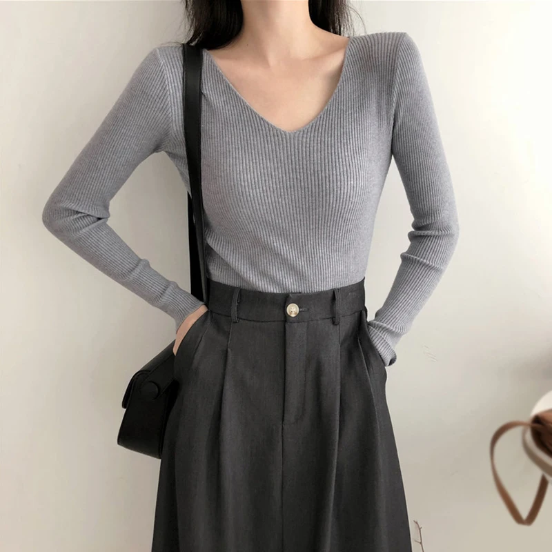 Autumn Basic Bottoming Longsleeve Sweater Women Ribbed Soft Neck Elastic Pullover Warm Solid Color Slim Sweater Top
Autumn Basic Bottoming Longsleeve Sweater Women Ribbed Soft Neck Elastic Pullover Warm Solid Color Slim Sweater Top