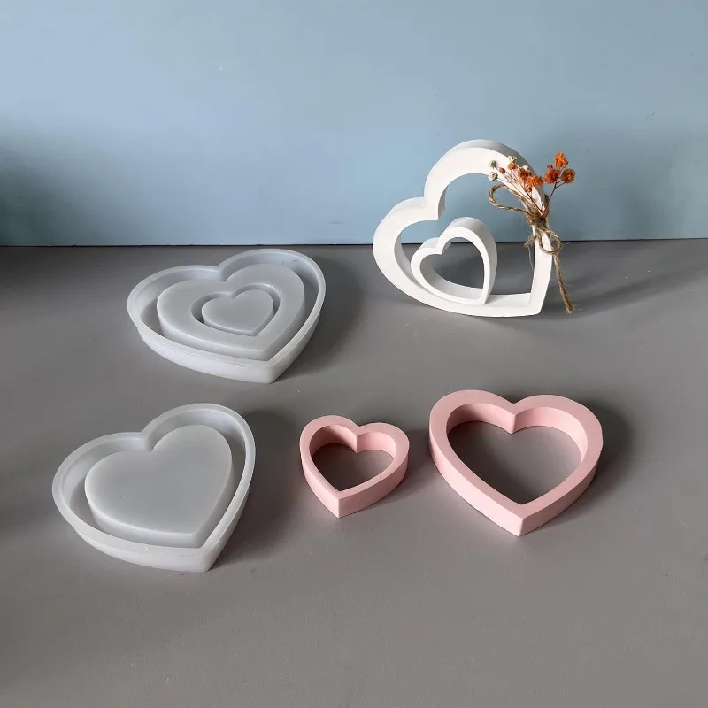 Large, Medium and Small Hollow Love Ornament Silicone Mold Valentine's Day Heart-shaped Pendant Decorative Gypsum Glue Mould
Large, Medium and Small Hollow Love Ornament Silicone Mold Valentine's Day Heart-shaped Pendant Decorative Gypsum Glue Mould