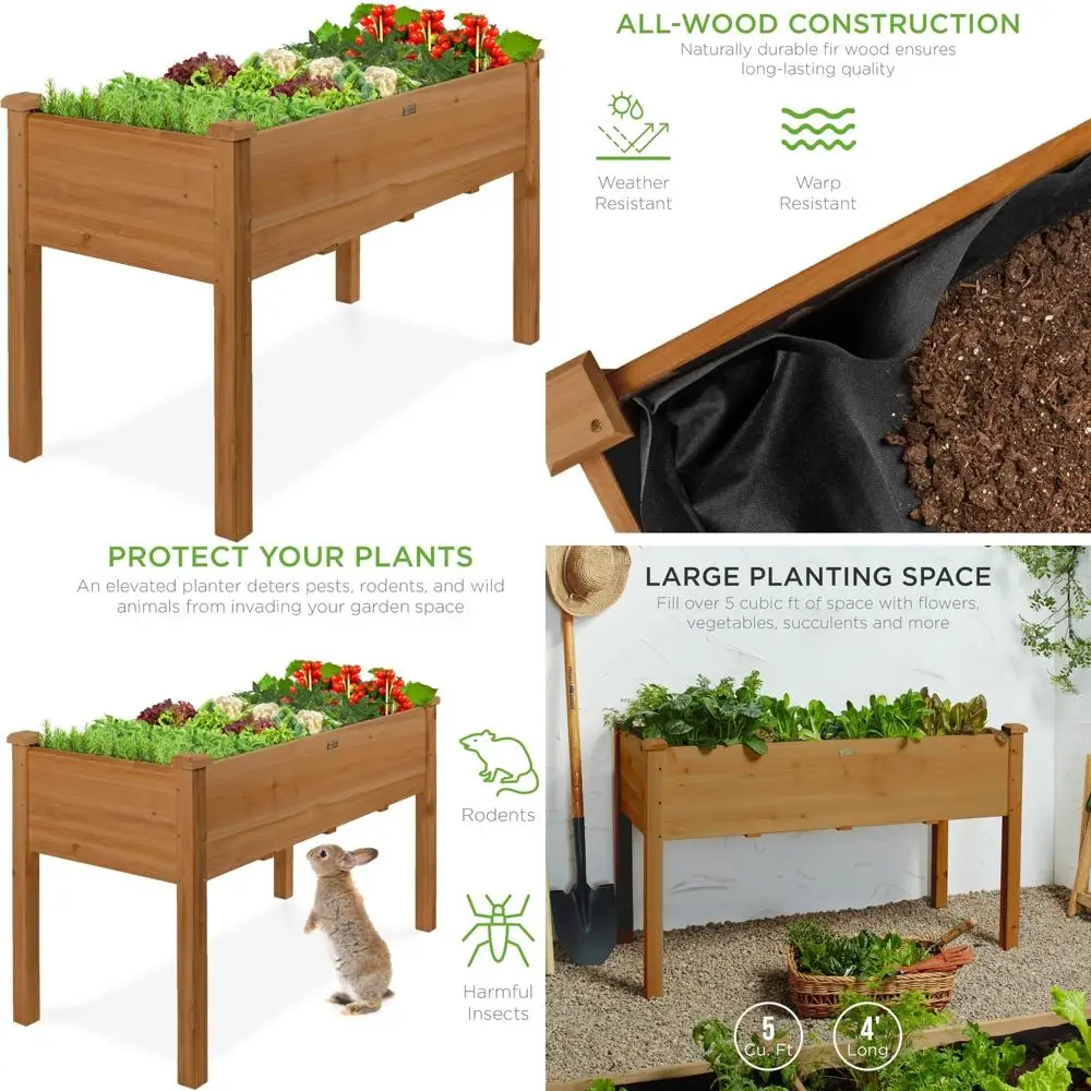 Elevated Garden Bed 48x24x30 Inches, Large Wood Planter Box for Backyard, Patio, Balcony, Durable Raised Gardening Stand
Elevated Garden Bed 48x24x30 Inches, Large Wood Planter Box for Backyard, Patio, Balcony, Durable Raised Gardening Stand