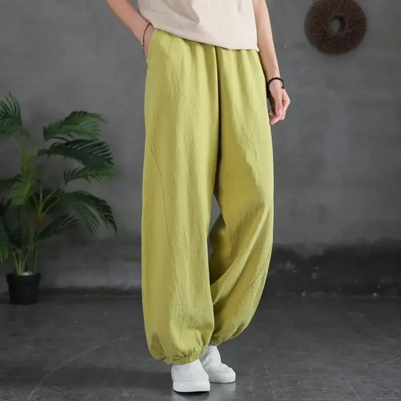 Fashion Elastic Solid Color Pockets Bloomers Casual Pants Women's Clothing Summer New Loose All-match High Waist Trousers Z813
Fashion Elastic Solid Color Pockets Bloomers Casual Pants Women's Clothing Summer New Loose All-match High Waist Trousers Z813