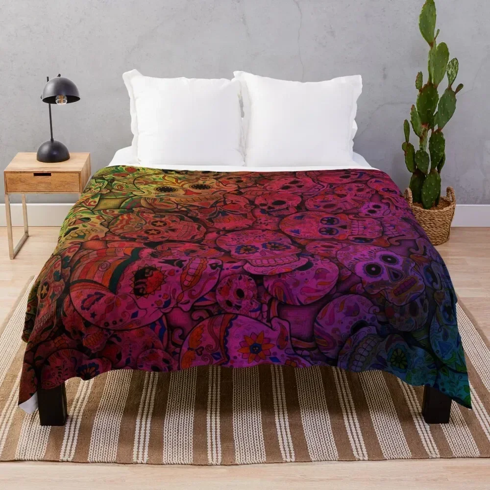Rainbow Sugar Skulls Throw Blanket Reusable Durable Soft Blanket for All Seasons
Rainbow Sugar Skulls Throw Blanket Reusable Durable Soft Blanket for All Seasons