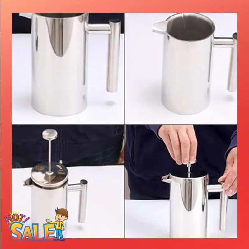 Double Wall Heat Resistant Coffee Pot Insulated Coffee Presser Stainless Steel 1Set
Double Wall Heat Resistant Coffee Pot Insulated Coffee Presser Stainless Steel 1Set