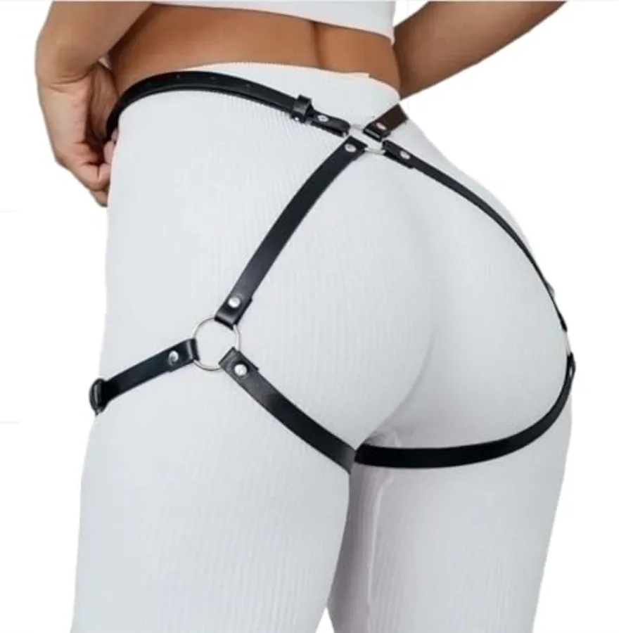 Punk Leather Thigh Harness and Garter Belt for Women - Body Harness Lingerie, Waist Leg Garter for Halloween, Party, Nightclub
Punk Leather Thigh Harness and Garter Belt for Women - Body Harness Lingerie, Waist Leg Garter for Halloween, Party, Nightclub