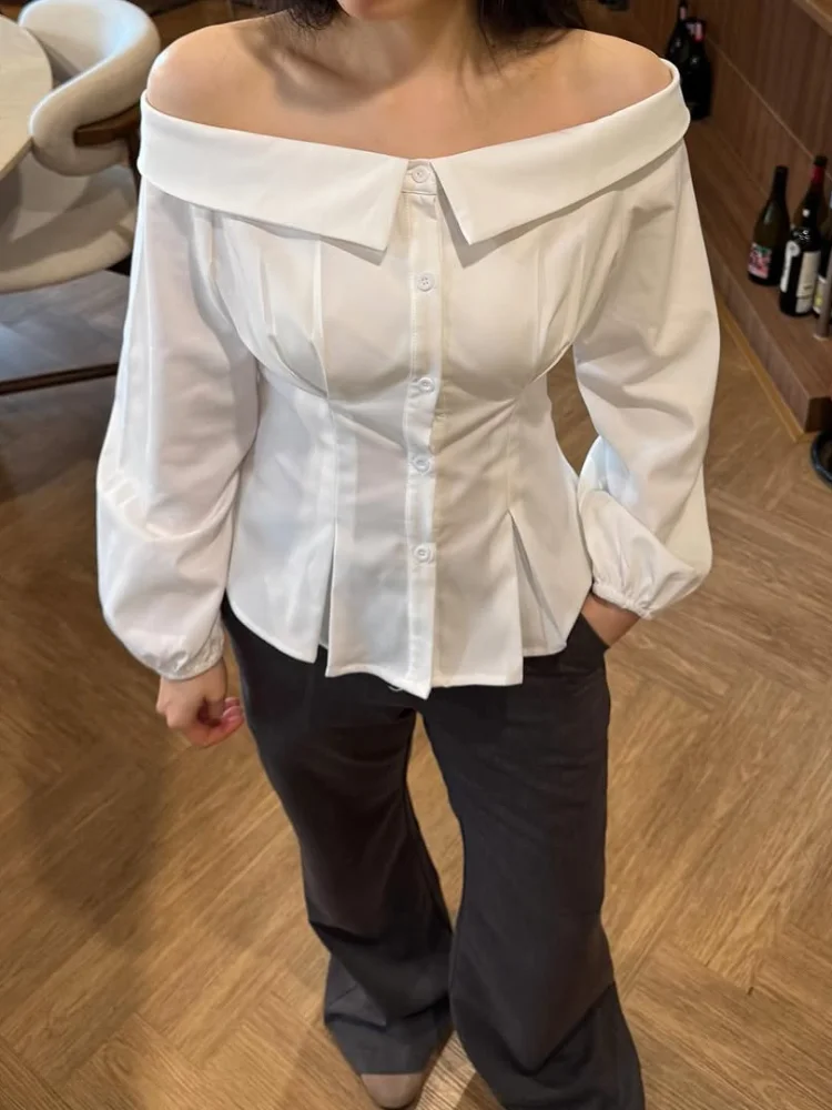 Solid Color Off Shoulder Women's Blouse Versatile Chic Fashion Fitted Off The Shoulder Button Up Tops 2026 Women's Office Wear
Solid Color Off Shoulder Women's Blouse Versatile Chic Fashion Fitted Off The Shoulder Button Up Tops 2026 Women's Office Wear