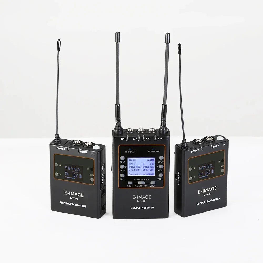 E-IMAGE MTR-S4 Wireless Camera Interview Microphone with dual channel UHF receiver and body-pack transmitter
E-IMAGE MTR-S4 Wireless Camera Interview Microphone with dual channel UHF receiver and body-pack transmitter