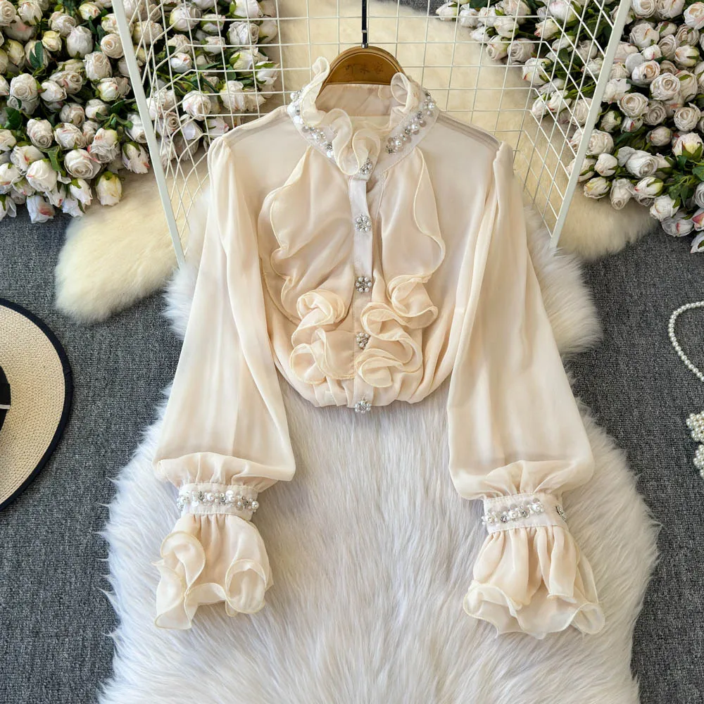 Женские элегантные дворцовые топы принцессы Лолиты, женские винтажные блузки с оборками и воланами и бриллиантами, формальные деловые офисные рубашки
Женские элегантные дворцовые топы принцессы Лолиты, женские винтажные блузки с оборками и воланами и бриллиантами, формальные деловые офисные рубашки