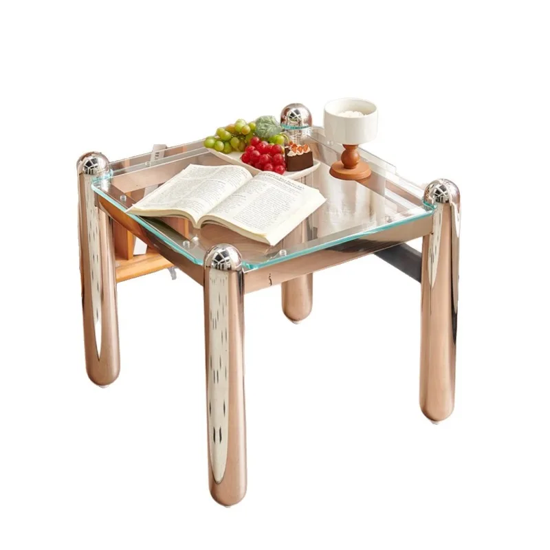 Minimalist stainless steel table creative coffee table bag house square Internet celebrity small apartment glass corner table
Minimalist stainless steel table creative coffee table bag house square Internet celebrity small apartment glass corner table
