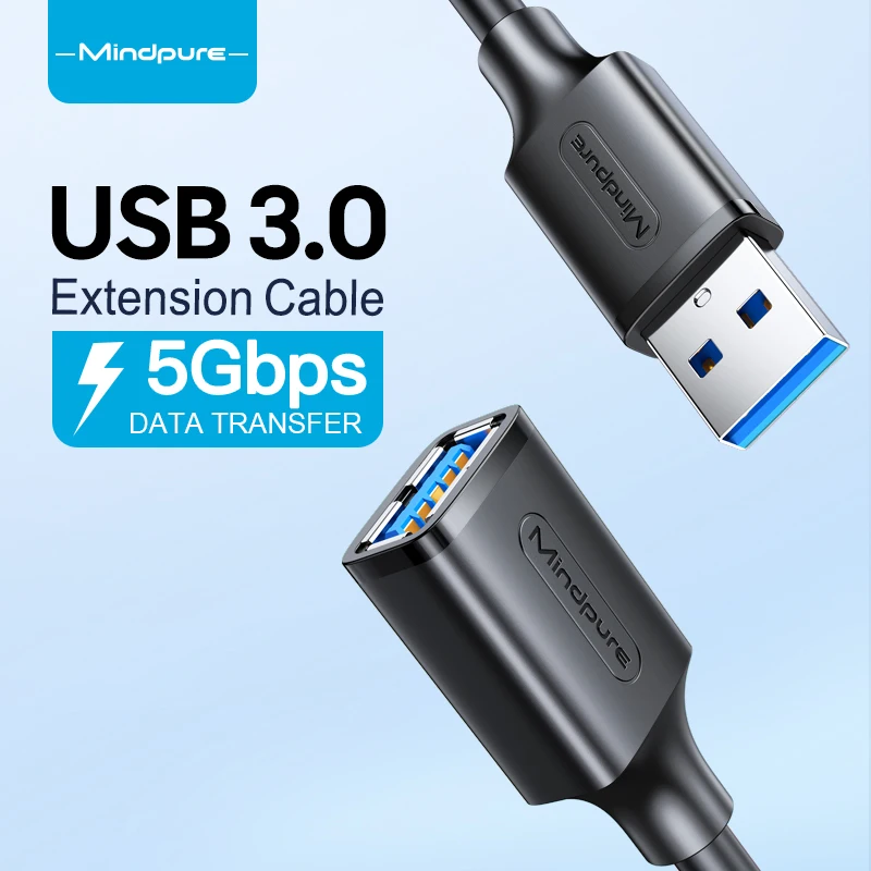 Mindpure USB 3.0 Extension Cable 5Gpbs Male to Female USB Extension Cable For Keyboard Mouse Card Reader Hard Drive Laptop PC
Mindpure USB 3.0 Extension Cable 5Gpbs Male to Female USB Extension Cable For Keyboard Mouse Card Reader Hard Drive Laptop PC