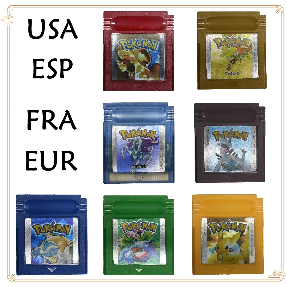 GBC Video Game Cards Pokémon Retro Game Gold/Silver/Crystal/Yellow/Green/Red/Blue Multilingual
GBC Video Game Cards Pokémon Retro Game Gold/Silver/Crystal/Yellow/Green/Red/Blue Multilingual
