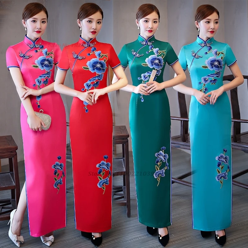 2026 chinese improved qipao national flower embroidery satin cheongsam formal dress retro banquet party evening dress vestido
2026 chinese improved qipao national flower embroidery satin cheongsam formal dress retro banquet party evening dress vestido