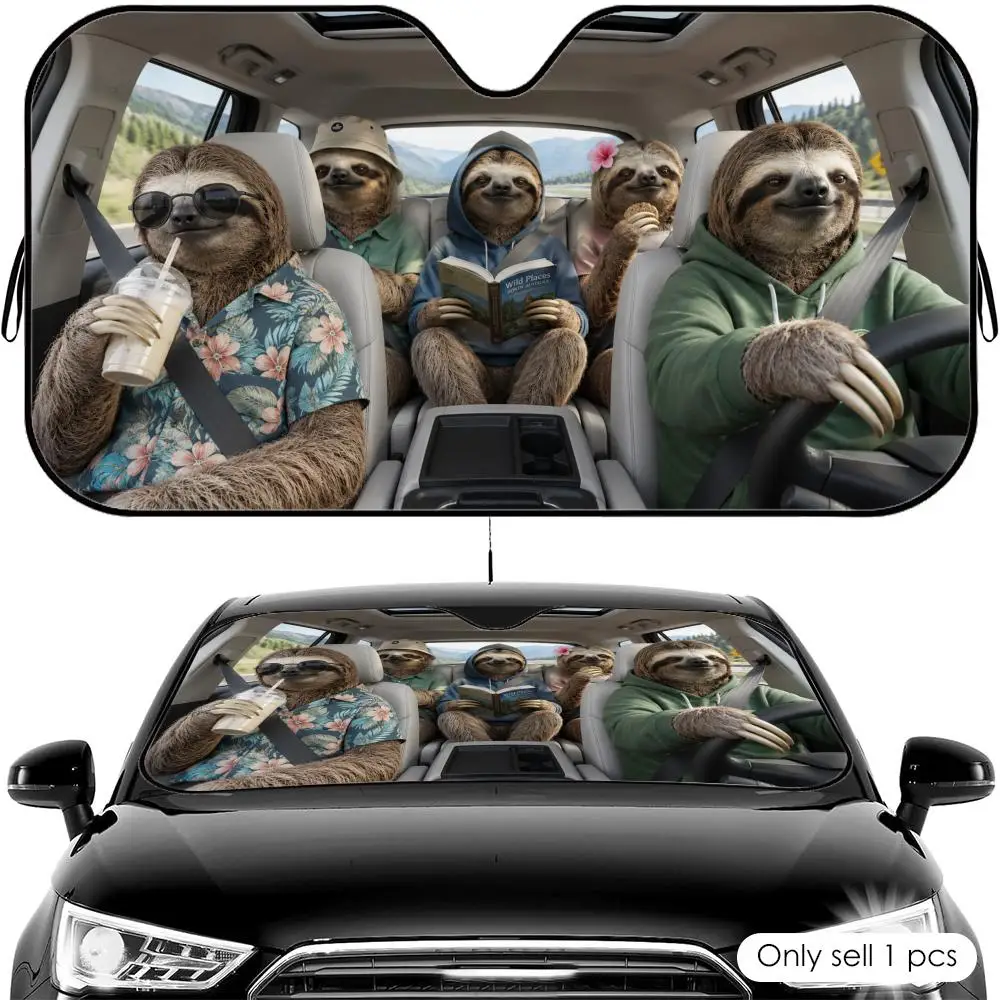 Sloth Driving Travel Sun Visor Reusable Aluminum Foil Car Windshield Sun Visor UV Protector Heat Insulation Cover Shade
Sloth Driving Travel Sun Visor Reusable Aluminum Foil Car Windshield Sun Visor UV Protector Heat Insulation Cover Shade