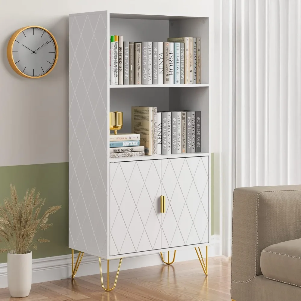 White Bookshelf, 3 Tier Tall Bookcase with Doors, Storage Wood Shelves Modern Bookcases, Library Book Case for Living Room
White Bookshelf, 3 Tier Tall Bookcase with Doors, Storage Wood Shelves Modern Bookcases, Library Book Case for Living Room