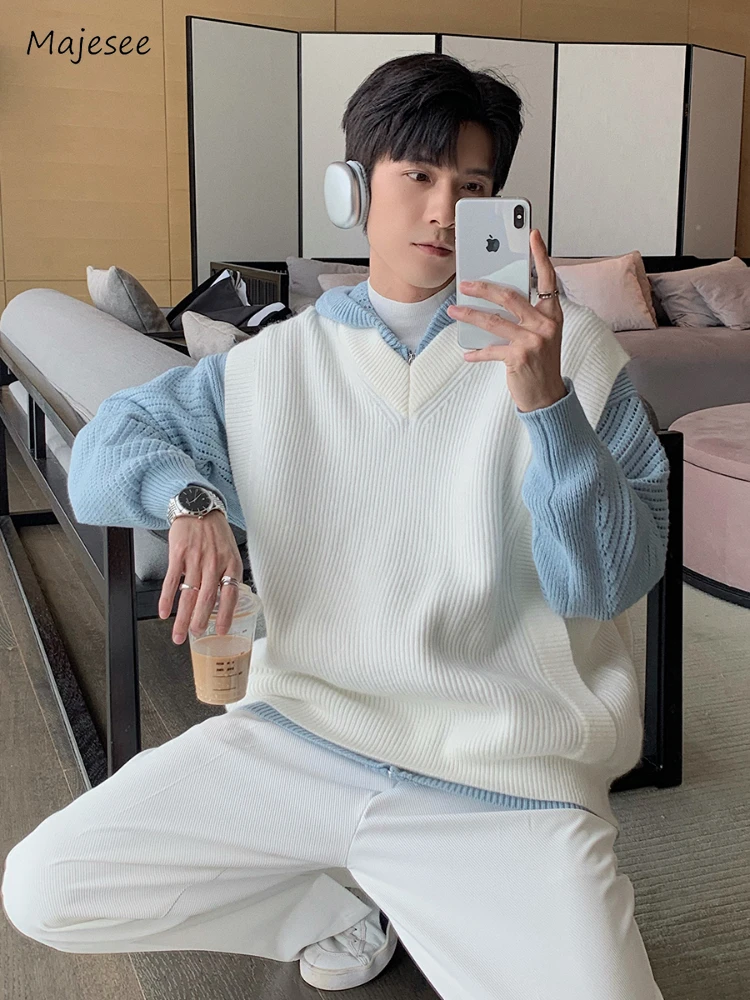 Sweater Vest Men Casual Baggy V-neck Solid Color Autumn Pleated Sleeveless Simple Preppy Teenagers Korean Style Knitwear Soft
Sweater Vest Men Casual Baggy V-neck Solid Color Autumn Pleated Sleeveless Simple Preppy Teenagers Korean Style Knitwear Soft