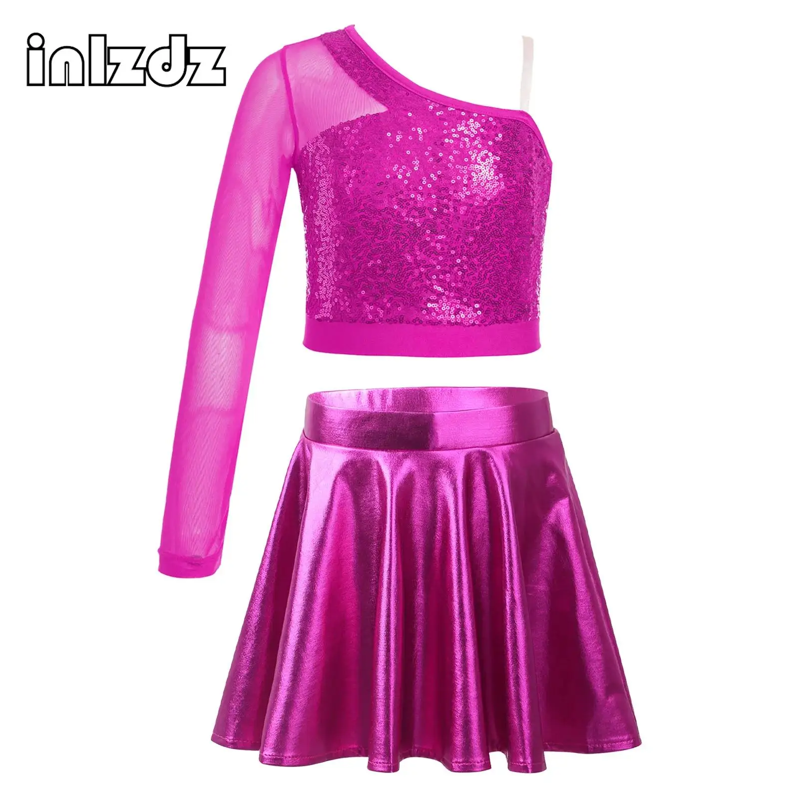 Girls Metallic Pleated Skirt with Sequins Crop Top Set for Ballet Dance Modern Cheerleading Hip Hop Dance Performance Outfits
Girls Metallic Pleated Skirt with Sequins Crop Top Set for Ballet Dance Modern Cheerleading Hip Hop Dance Performance Outfits