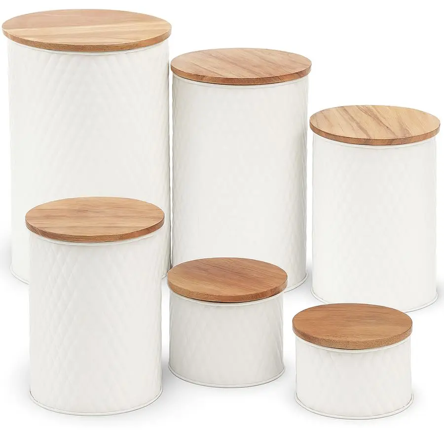 Набор канистр для кухонной столешницы, металлические канистры для хранения продуктов питания с герметичными крышками для муки, чая, поделок, кофе, усилителя Suga
Набор канистр для кухонной столешницы, металлические канистры для хранения продуктов питания с герметичными крышками для муки, чая, поделок, кофе, усилителя Suga