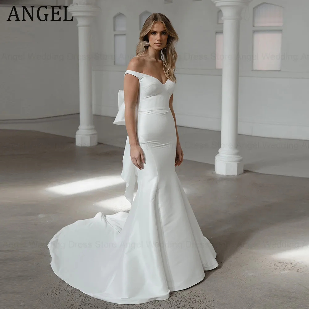 Женское атласное свадебное платье ANGEL Mermaid, атласное платье без рукавов с открытыми плечами и бантом, с открытой спиной, лето
Женское атласное свадебное платье ANGEL Mermaid, атласное платье без рукавов с открытыми плечами и бантом, с открытой спиной, лето