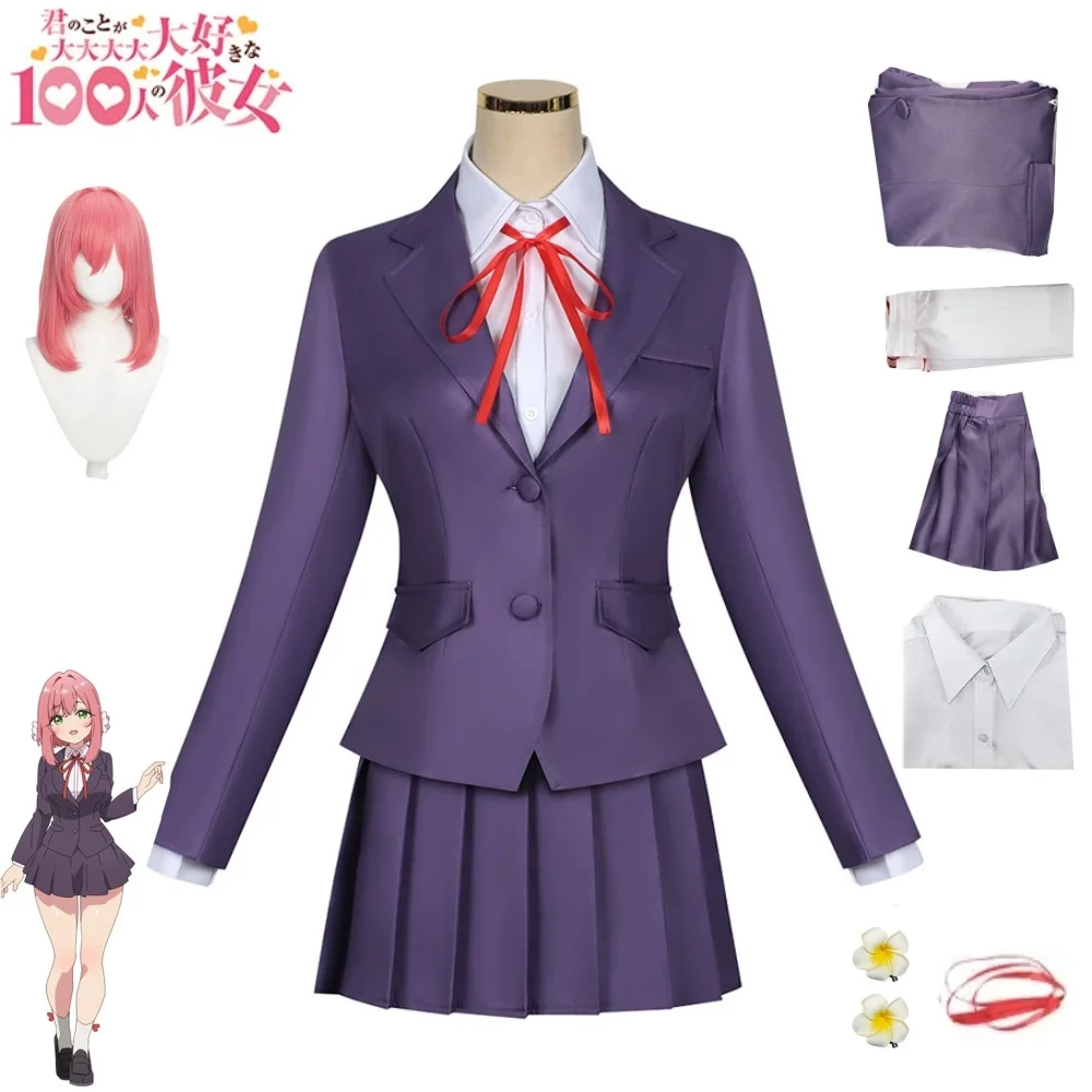 Anime 100 Kanojo Hanazono Hakari Cosplay Costume Wig JK Uniform Outfit Flower Hairpins Socks Halloween Party Women Girls Props
Anime 100 Kanojo Hanazono Hakari Cosplay Costume Wig JK Uniform Outfit Flower Hairpins Socks Halloween Party Women Girls Props