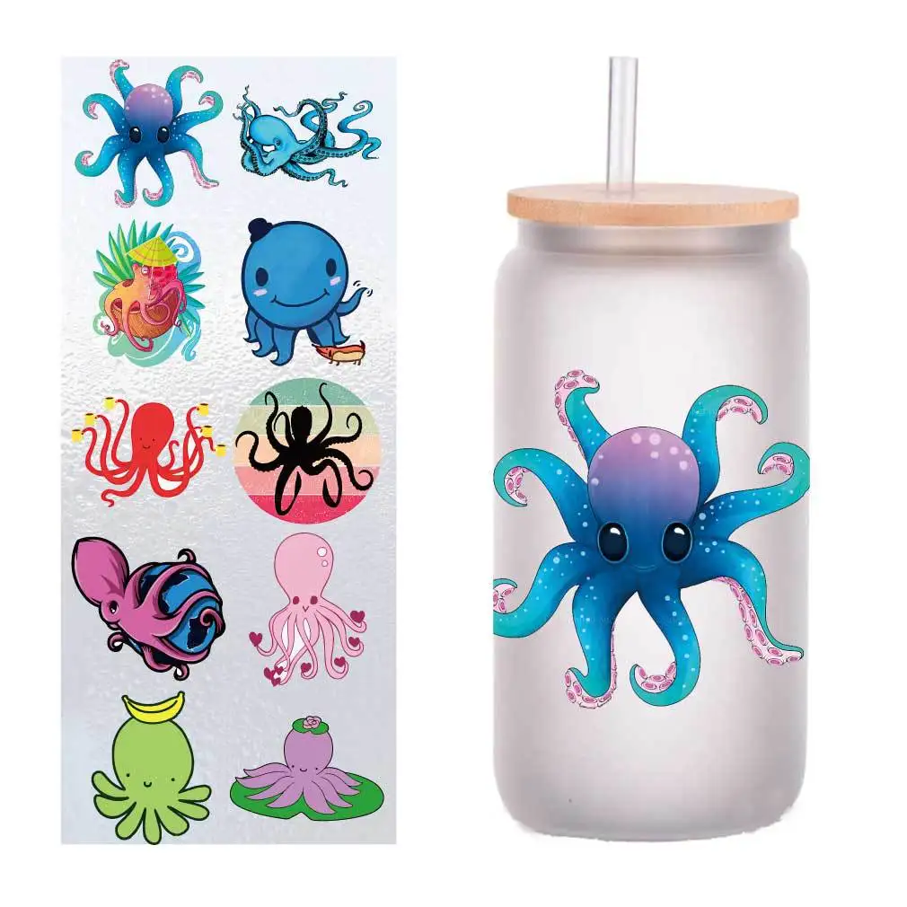 10 four-inch cartoon cute eight-claw octopus UV transfer stickers crystal label glass glass sticker customization
10 four-inch cartoon cute eight-claw octopus UV transfer stickers crystal label glass glass sticker customization