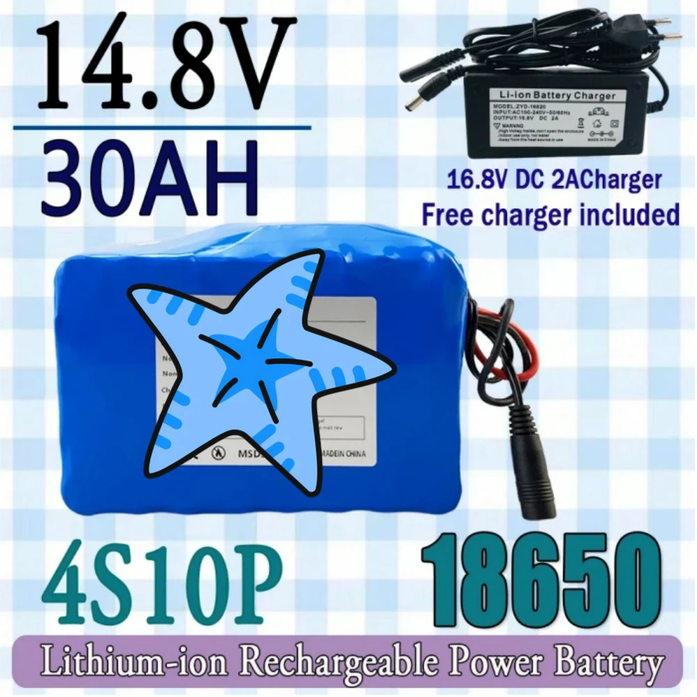 4S10P 18650 14.8V 30Ah 444Wh Lithium-ion Power Battery withBMS for Inverter Smart Robot High-power Equipment Etc
4S10P 18650 14.8V 30Ah 444Wh Lithium-ion Power Battery withBMS for Inverter Smart Robot High-power Equipment Etc