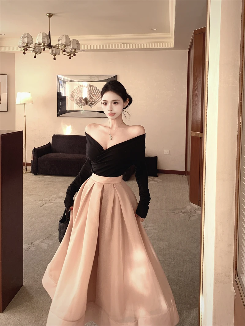 Gentle Wind Set oulder T-irt Women Spring Loose A-Line Skirt f-Length Skirt Two-Piece Set Casual Faion Ensemble
Gentle Wind Set oulder T-irt Women Spring Loose A-Line Skirt f-Length Skirt Two-Piece Set Casual Faion Ensemble