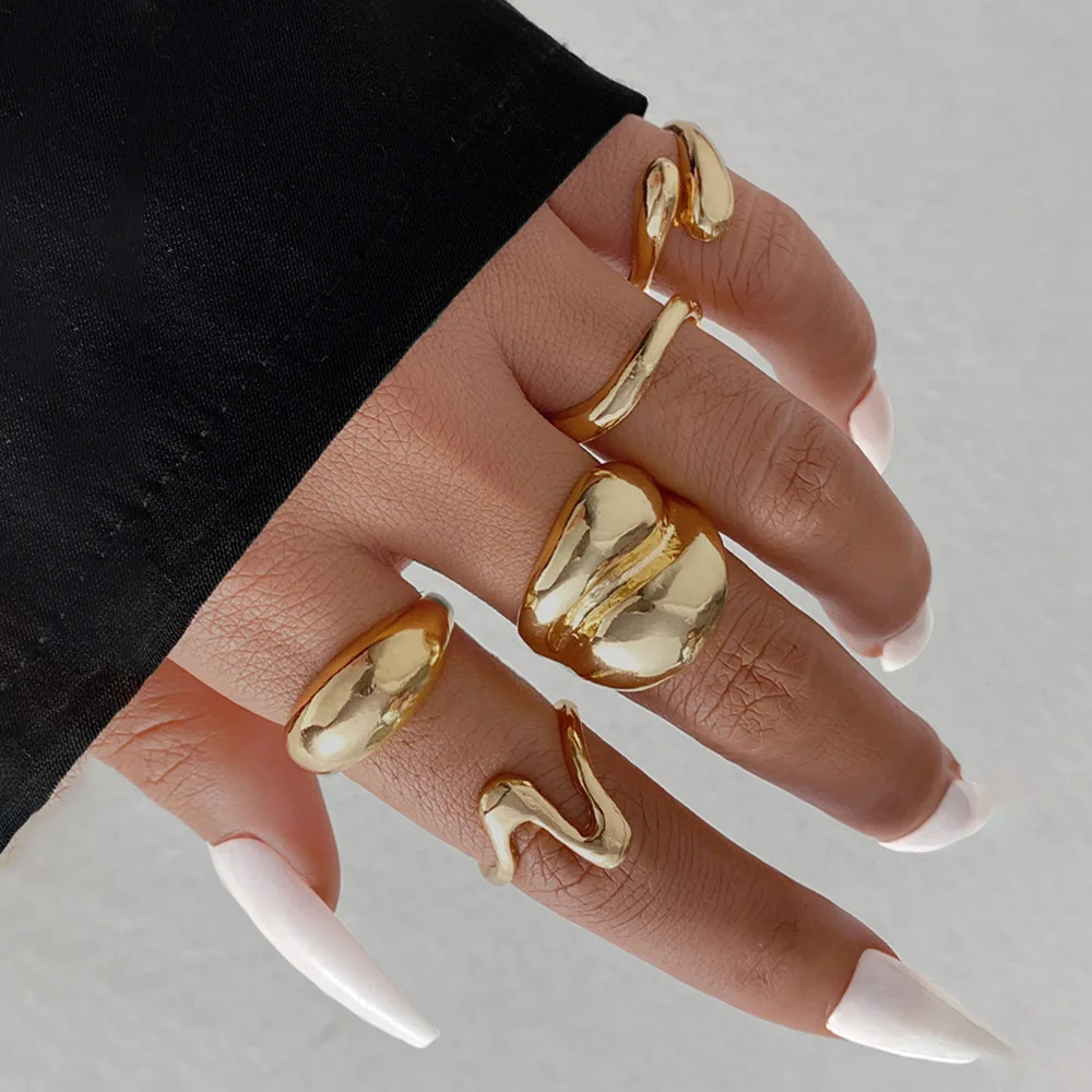 Exaggeration Personality Geometric Smooth Surface Round Rings Set for Women New Trendy Five-Piece Rings Set Paty Jewelry Gift
Exaggeration Personality Geometric Smooth Surface Round Rings Set for Women New Trendy Five-Piece Rings Set Paty Jewelry Gift