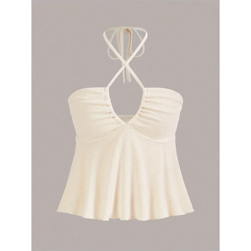 -neckline Backless Halter Top, Summer Top, Women's Clothing
-neckline Backless Halter Top, Summer Top, Women's Clothing