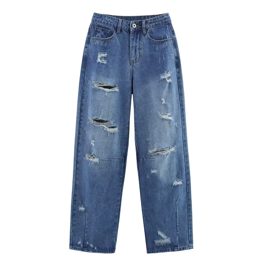Taop&Za2025 Womens Loose Fit Casual Trousers with Ripped Details High Waist Denim Pants for Trendy Daily Wear
Taop&Za2025 Womens Loose Fit Casual Trousers with Ripped Details High Waist Denim Pants for Trendy Daily Wear