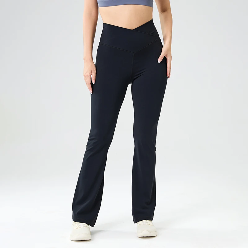 Women's Yoga Cropped Pants, Solid Color Cross Waist, High Waist Sports Casual Flared Pants, Breathable Leggings
Women's Yoga Cropped Pants, Solid Color Cross Waist, High Waist Sports Casual Flared Pants, Breathable Leggings