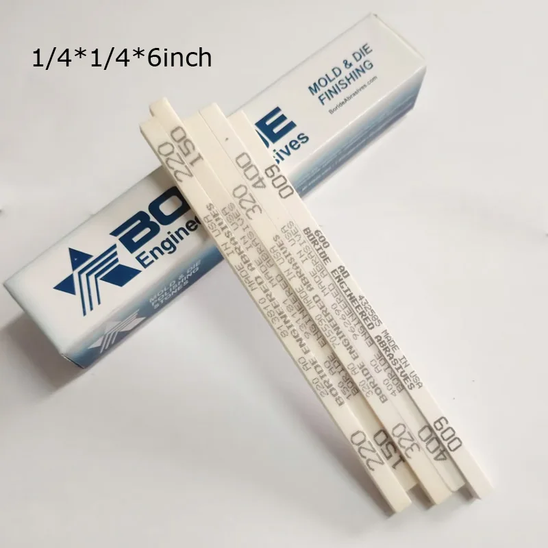 5/6pcs 1/4*1/4*6inch Mix Grits BORIDE AS-Red Mold Die Polishing Stone AO-White EDM Finshing Stone 6x6x150mm
5/6pcs 1/4*1/4*6inch Mix Grits BORIDE AS-Red Mold Die Polishing Stone AO-White EDM Finshing Stone 6x6x150mm