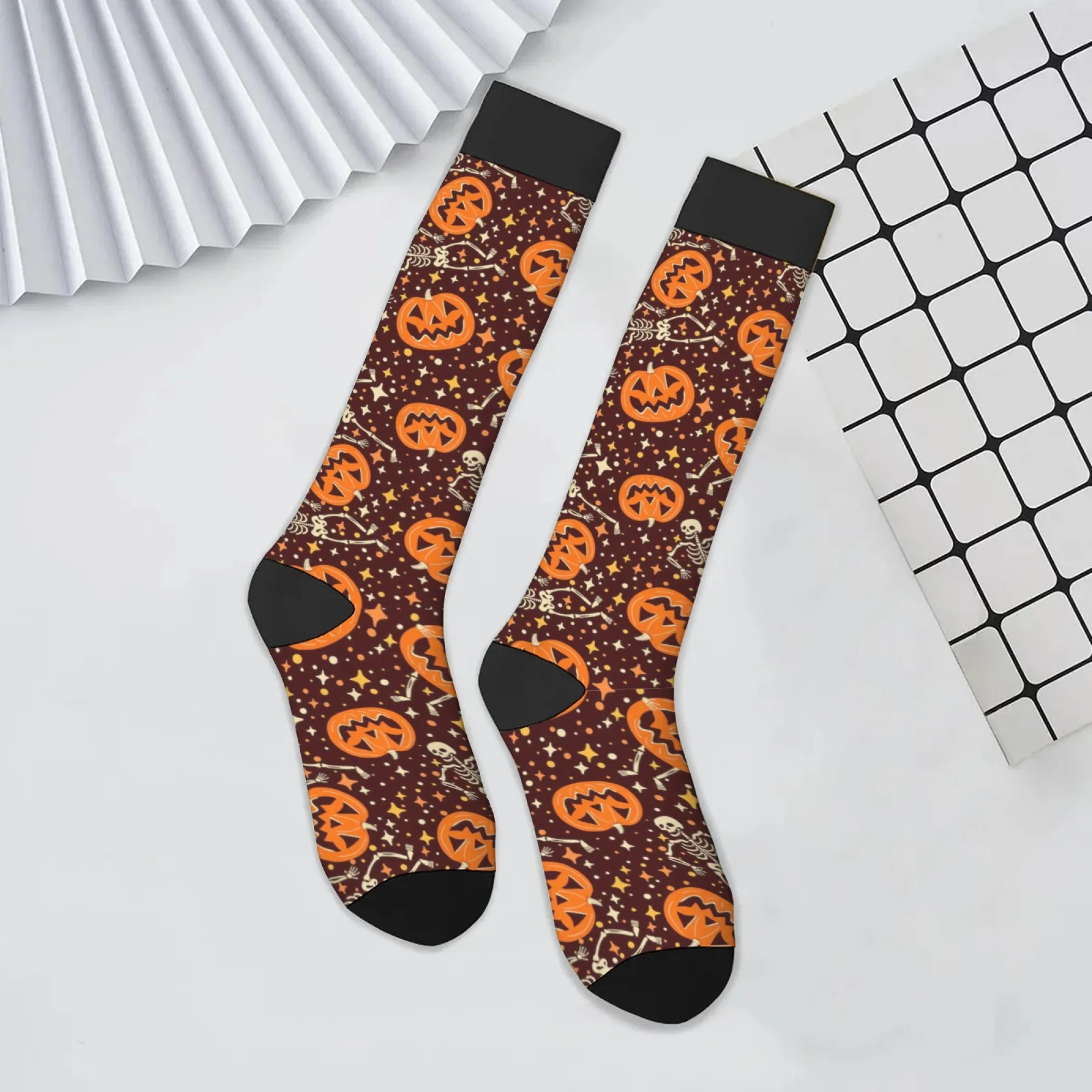 Inspired Creative Day of The Dead Festive Knee-High Socks Innovative Pumpkin & Skeleton Illustration Brown-Orange Pairings
Inspired Creative Day of The Dead Festive Knee-High Socks Innovative Pumpkin & Skeleton Illustration Brown-Orange Pairings