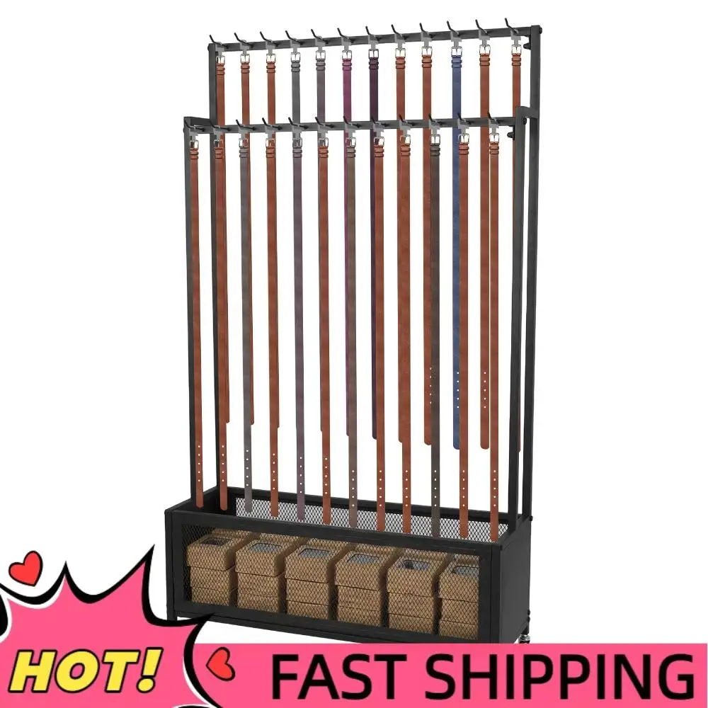 Двухуровневая металлическая витрина-органайзер на колесиках с крючками, передвижной держатель для галстуков и ремней, органайзер для спальни, одежды, розничной торговли
Двухуровневая металлическая витрина-органайзер на колесиках с крючками, передвижной держатель для галстуков и ремней, органайзер для спальни, одежды, розничной торговли