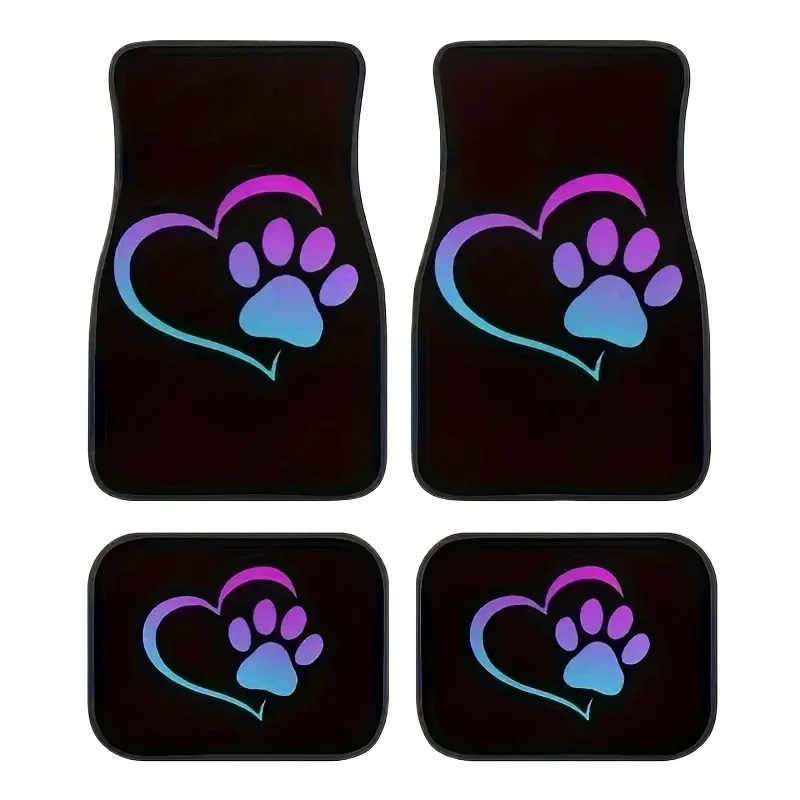 4Pcs Car Floor Mats with Heart-shaped Colorful Dog Paw Print Pattern Car Interior Accessories, gifts, gradual change
4Pcs Car Floor Mats with Heart-shaped Colorful Dog Paw Print Pattern Car Interior Accessories, gifts, gradual change