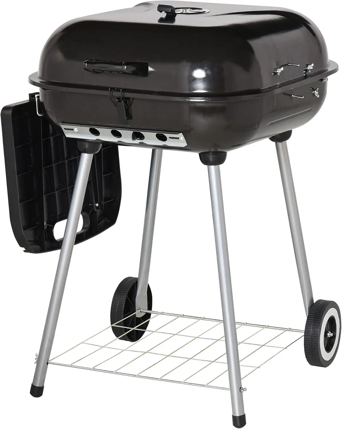 Portable Charcoal Grill with Foldable Side Shelf & Bottom Shelf, BBQ Smoker on Wheels with Adjustable Lid Vents for Picnic Camping Backyard Cooking, Black
Portable Charcoal Grill with Foldable Side Shelf & Bottom Shelf, BBQ Smoker on Wheels with Adjustable Lid Vents for Picnic Camping Backyard Cooking, Black