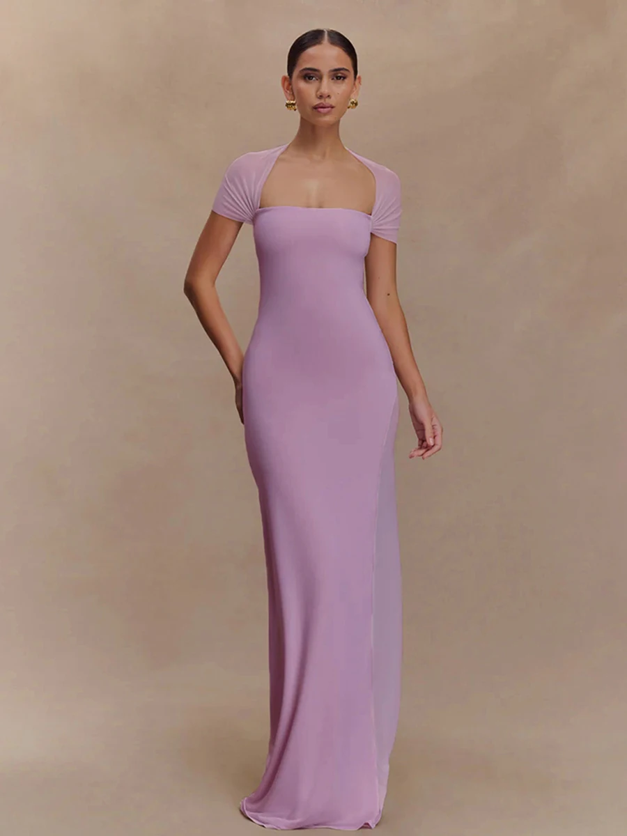 Элегантное фиолетовое кружевное платье с прозрачными сетчатыми вставками, длинное, с коротким рукавом, макси-платье премиум-класса.
Элегантное фиолетовое кружевное платье с прозрачными сетчатыми вставками, длинное, с коротким рукавом, макси-платье премиум-класса.