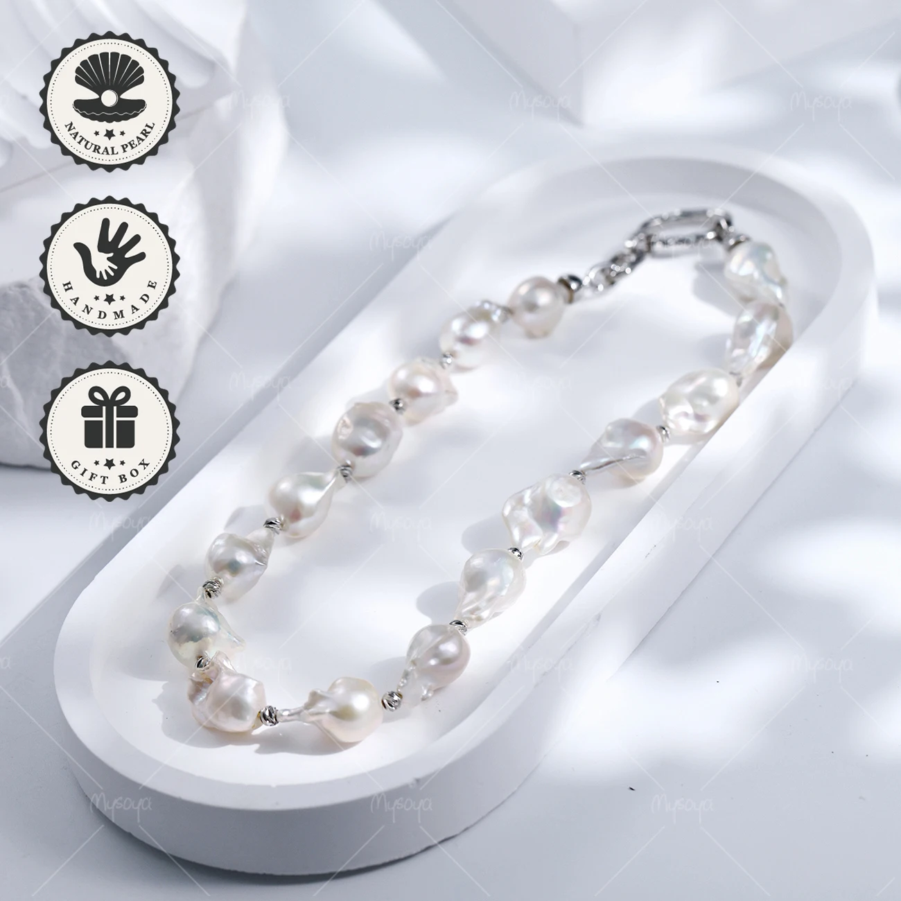 Ожерелье MYSOYA из белого барочного пресноводного жемчуга 10-12 мм с серебристой застежкой и подарочной коробкой, подарок на день рождения, День святого Валентина, камень по месяцу июня
Ожерелье MYSOYA из белого барочного пресноводного жемчуга 10-12 мм с серебристой застежкой и подарочной коробкой, подарок на день рождения, День святого Валентина, камень по месяцу июня