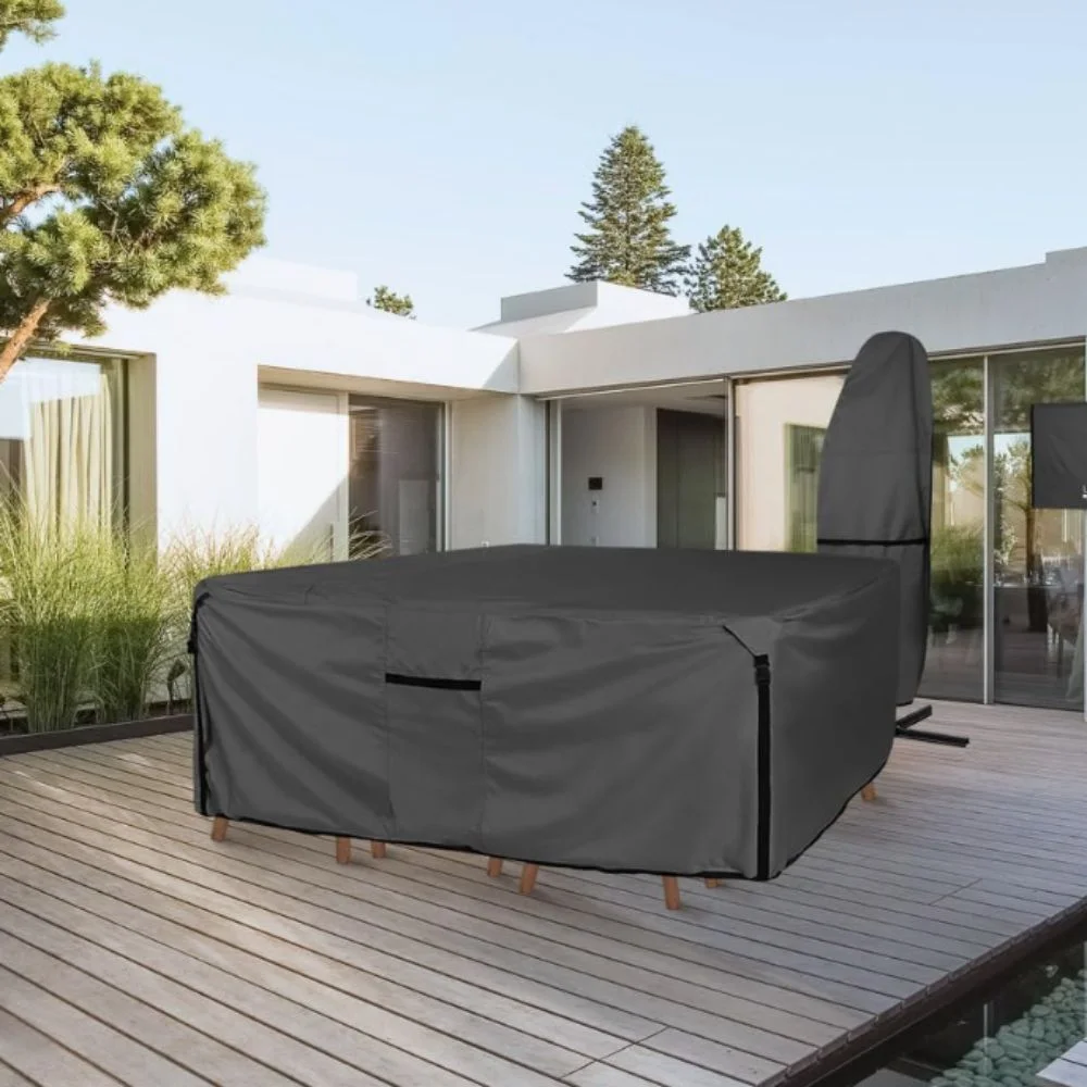 Водонепроницаемый чехол для садового стола, защита от солнца, из ткани Оксфорд, пылезащитный чехол для мебели, сверхпрочный, с пряжками, для садовой мебели
Водонепроницаемый чехол для садового стола, защита от солнца, из ткани Оксфорд, пылезащитный чехол для мебели, сверхпрочный, с пряжками, для садовой мебели